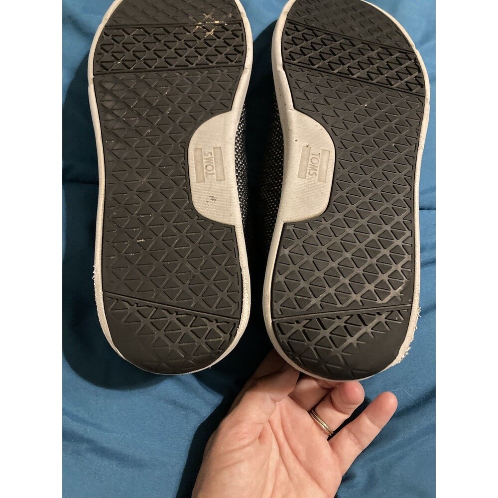 Toms Shoes Men's Size 10 Black White Sneaker Lace Up Casual Fabric - Picture 8 of 11